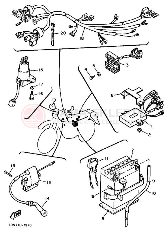 Schemat "układ elektryczny" do Yamaha XT600TC/XT600T
