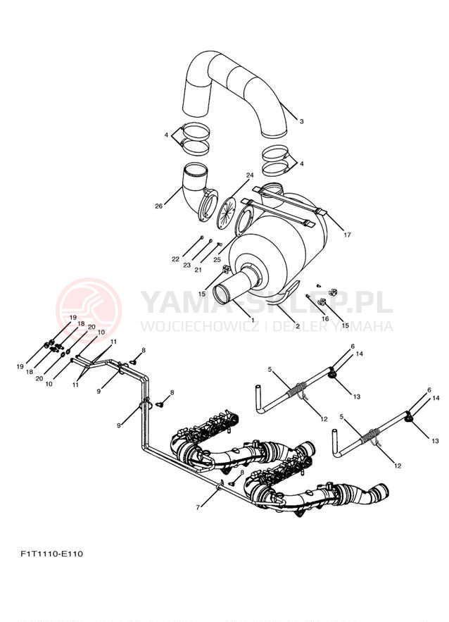 Schemat "wydech" do Yamaha SX210 FRT1100BG/FRT1100CG