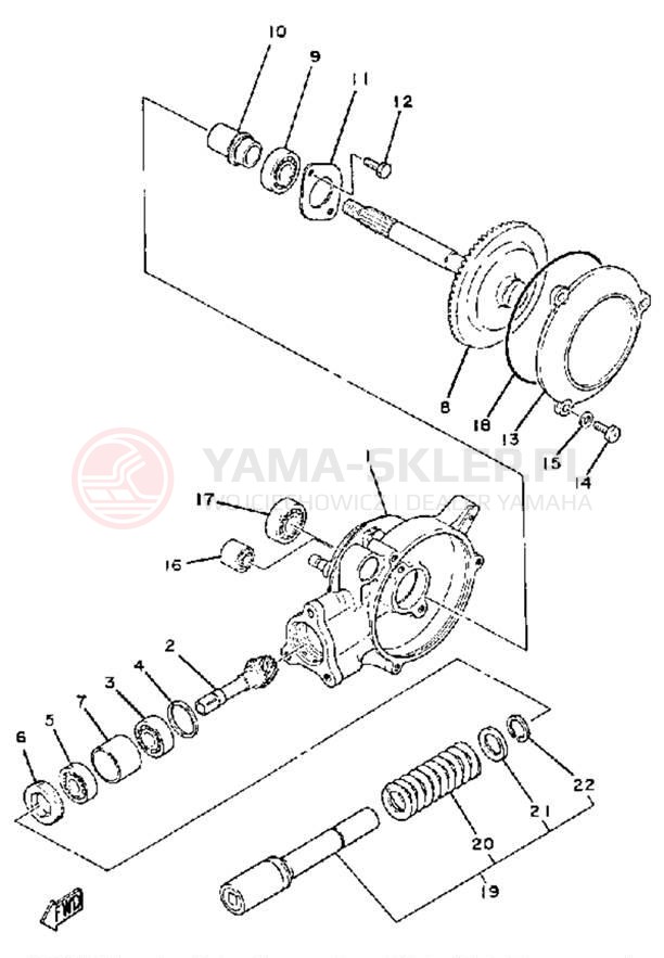 Schemat "Wał napędowy" do Yamaha QT50H