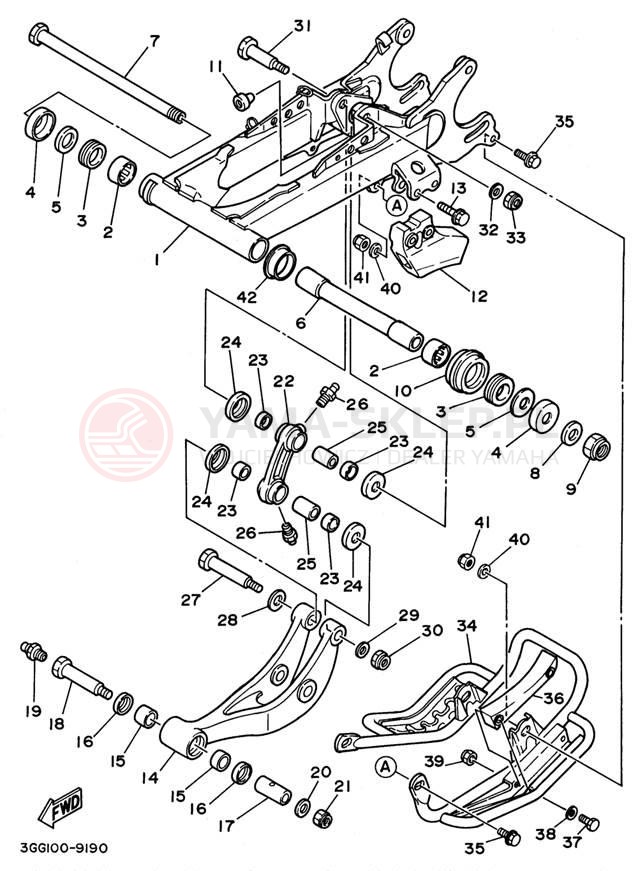 Schemat "wahacz" do Yamaha BANSHEE YFZ350H_MN