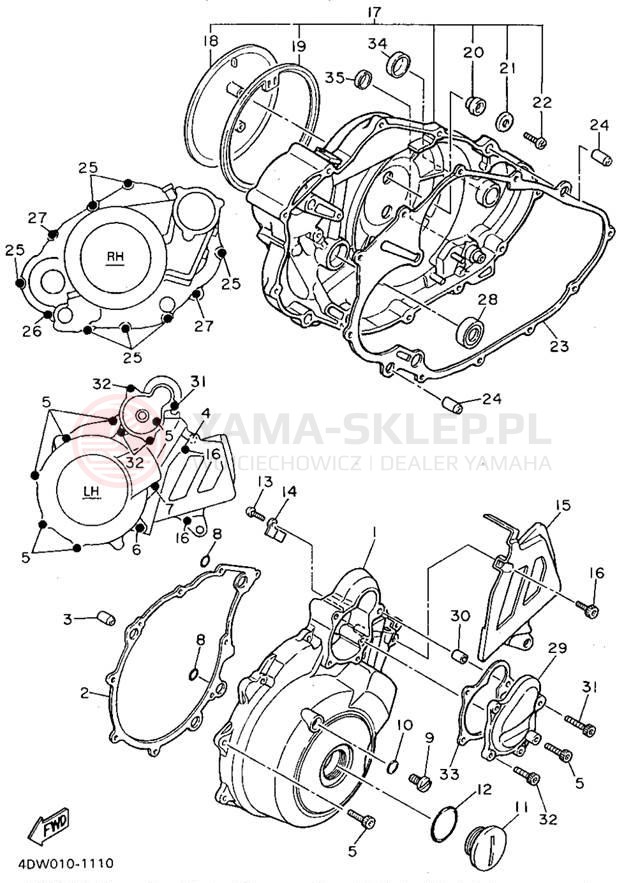 Schemat "Pokrywa silnika" do Yamaha XT600EG/XT600EGC