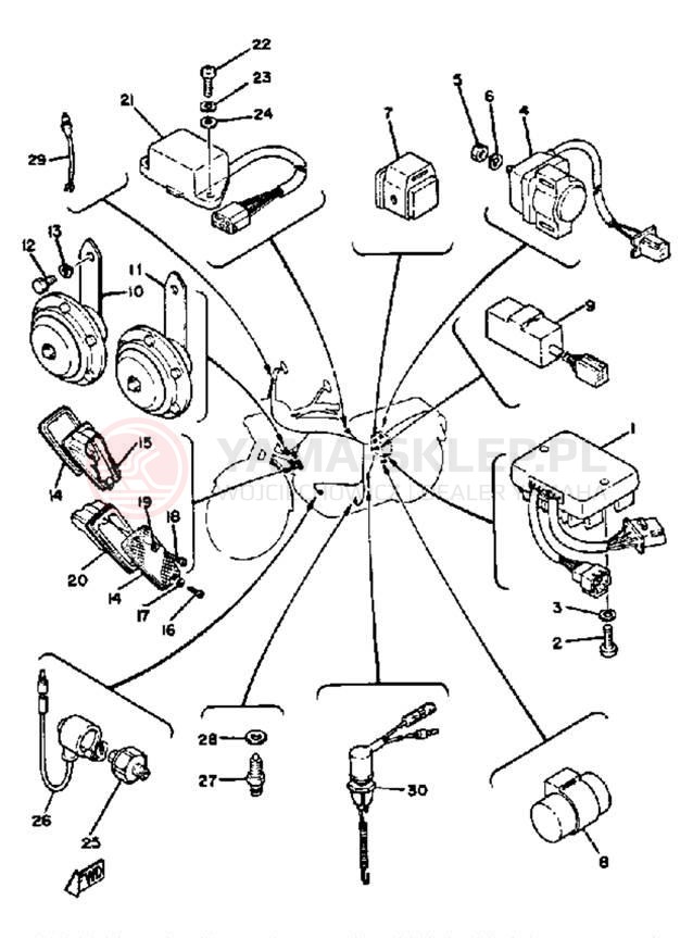 Schemat "układ elektryczny" do Yamaha XS850G