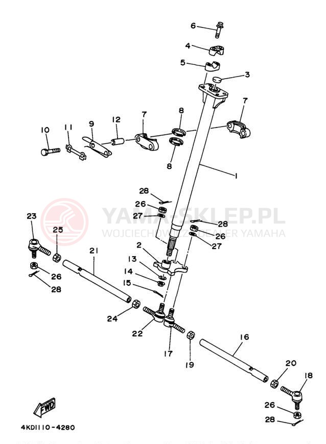 Schemat "Półki zawieszenia" do Yamaha TIMBERWOLF 4WD YFB250FWJ