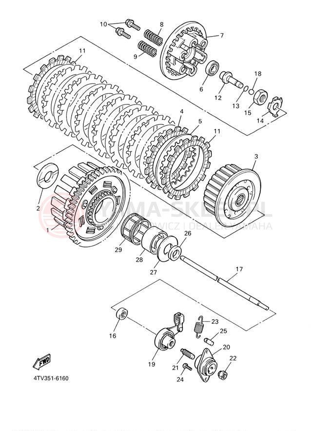 Schemat "sprzęgło" do Yamaha YZF600R YZF600RM/YZF600RMC