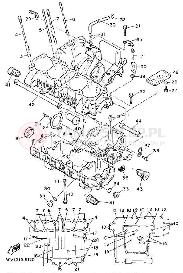 Schemat "Obudowa silnika" do Yamaha FJ1200A/FJ1200AC