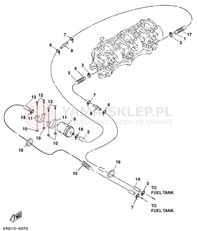 Schemat "Układ paliwowy" do Yamaha AR210 LST1200DC