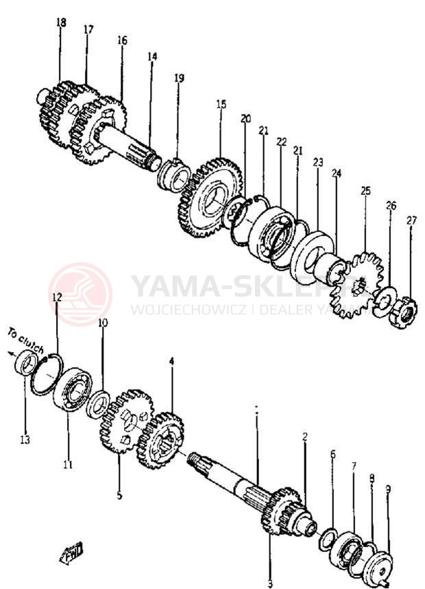 Schemat "Skrzynia biegów " do Yamaha YA6