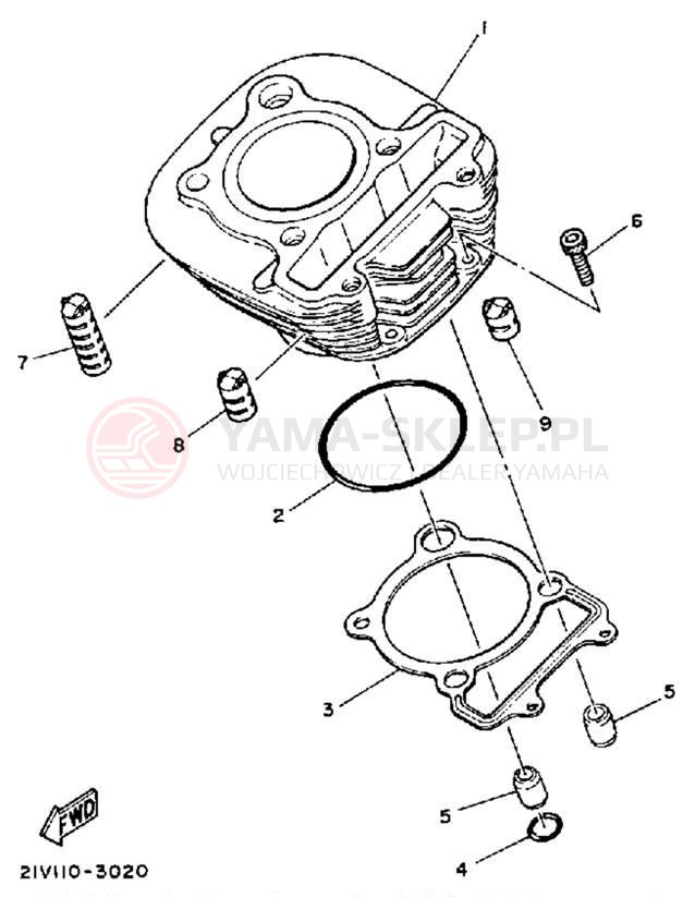 Schemat "cylinder" do Yamaha YFM200DXS