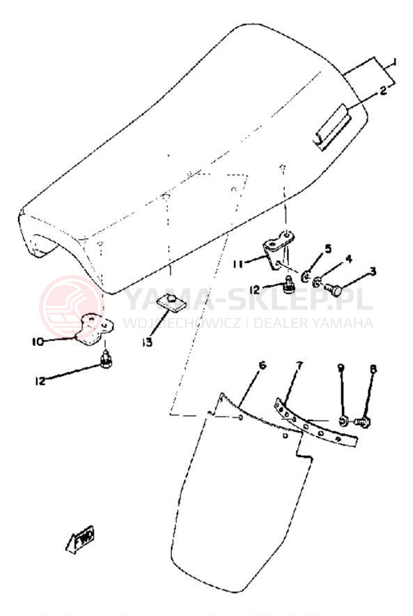 Schemat "siedzenie" do Yamaha YZ100D