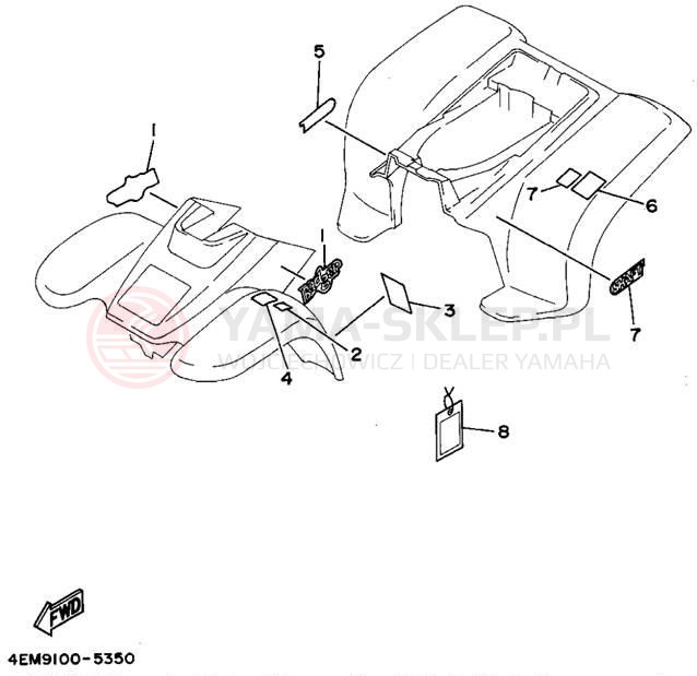 Schemat "naklejki" do Yamaha BADGER YFM80G