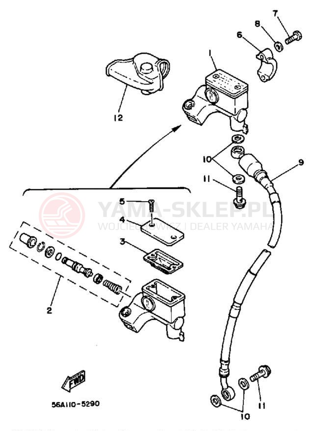 Schemat "Pompa hamulcowa przednia" do Yamaha YZ125S