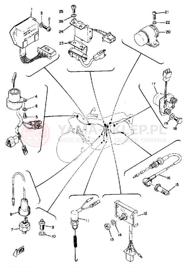 Schemat "układ elektryczny" do Yamaha TX750A