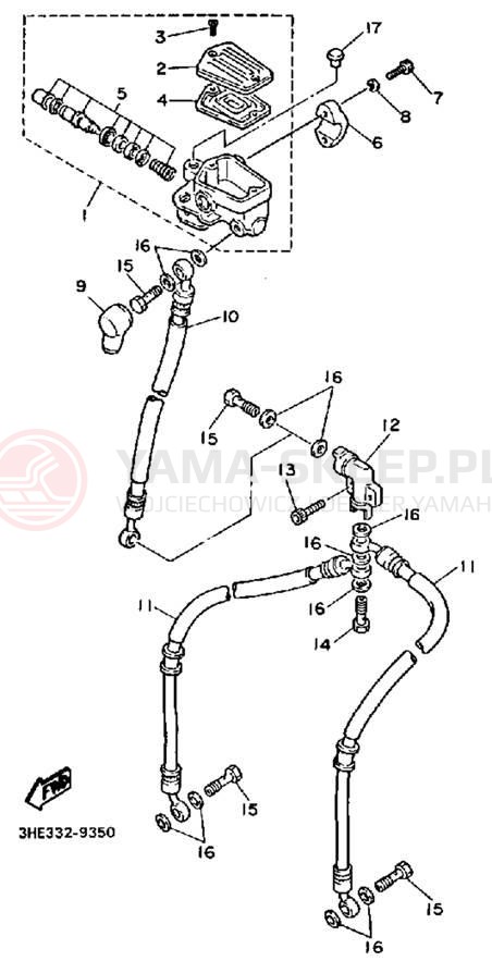 Schemat "Pompa hamulcowa przednia" do Yamaha FZR600AC