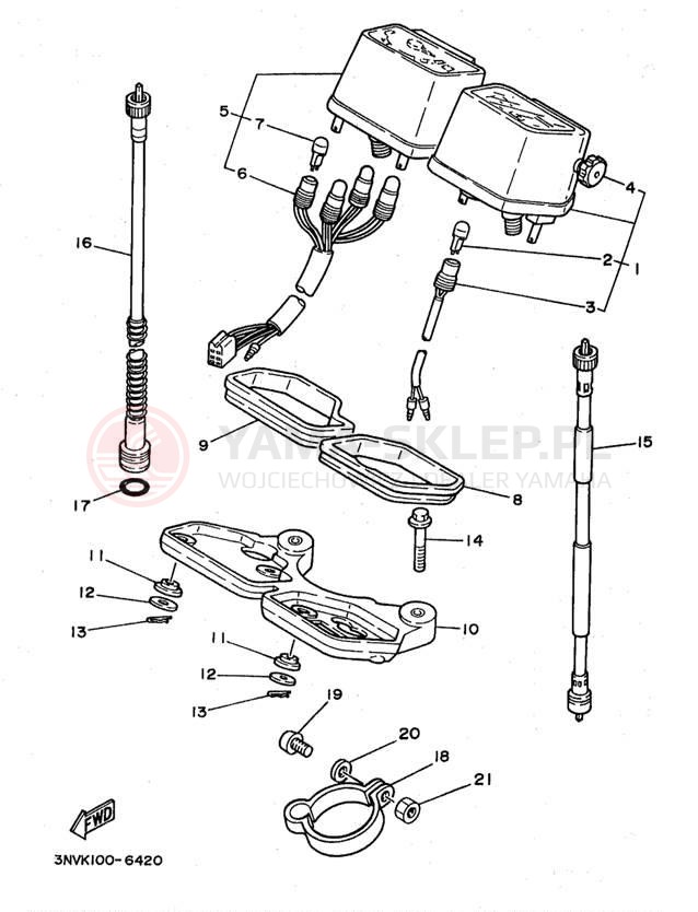 Schemat "licznik" do Yamaha XT350KC/XT350K