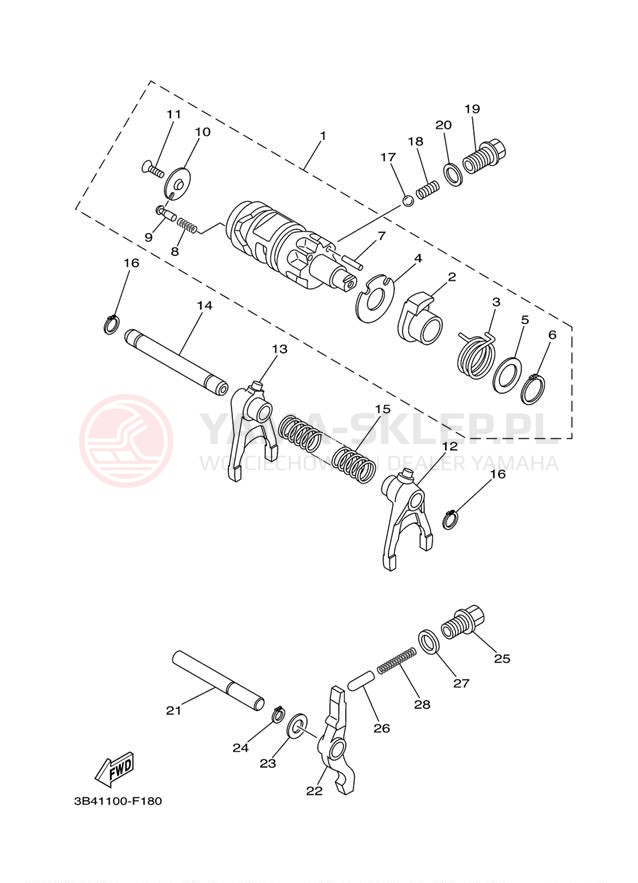 Schemat "Wodziki, automat" do Yamaha GRIZZLY 700 YFM7FGPW