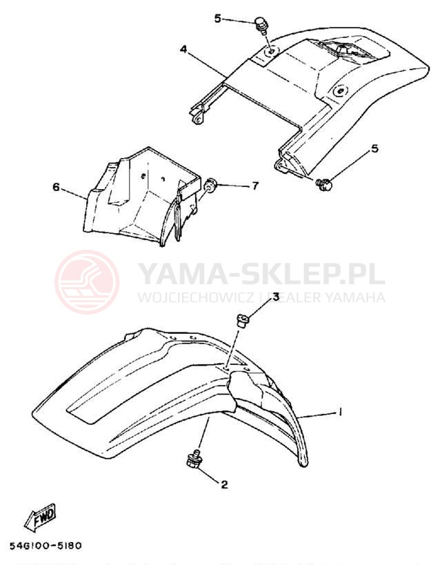 Schemat "błotnik" do Yamaha BW200N