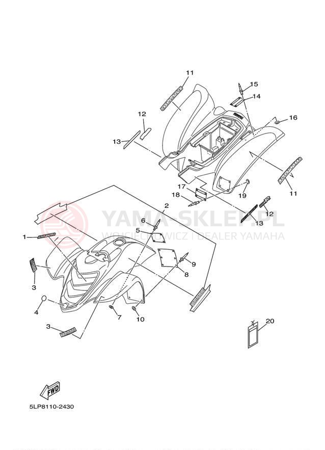 Schemat "naklejki" do Yamaha 660R RAPTOR YFM660RP