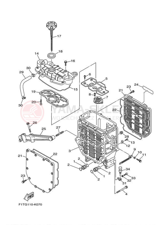 Schemat "Chłodnica oleju" do Yamaha AR210 FRT1100ALK