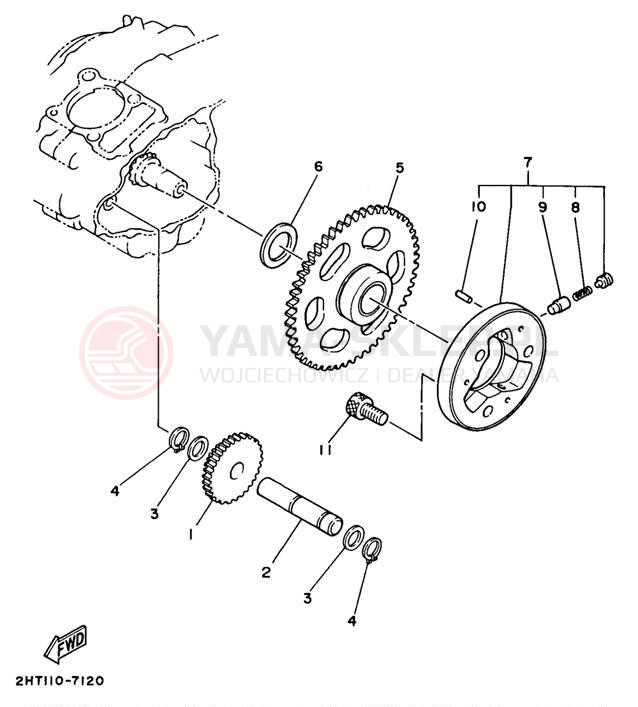 Schemat "rozrusznik" do Yamaha TIMBERWOLF 4WD YFB250FWK