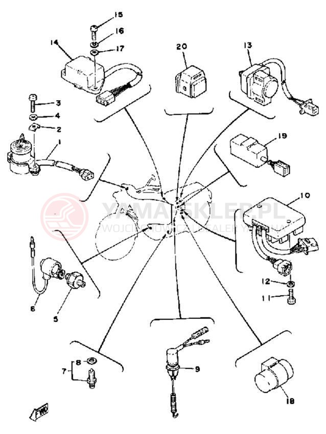Schemat "układ elektryczny" do Yamaha XS750E_227