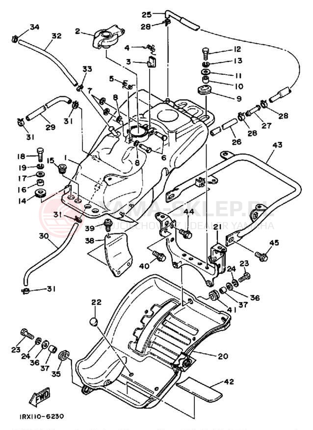 Schemat "zbiornik paliwa" do Yamaha YTZ250S