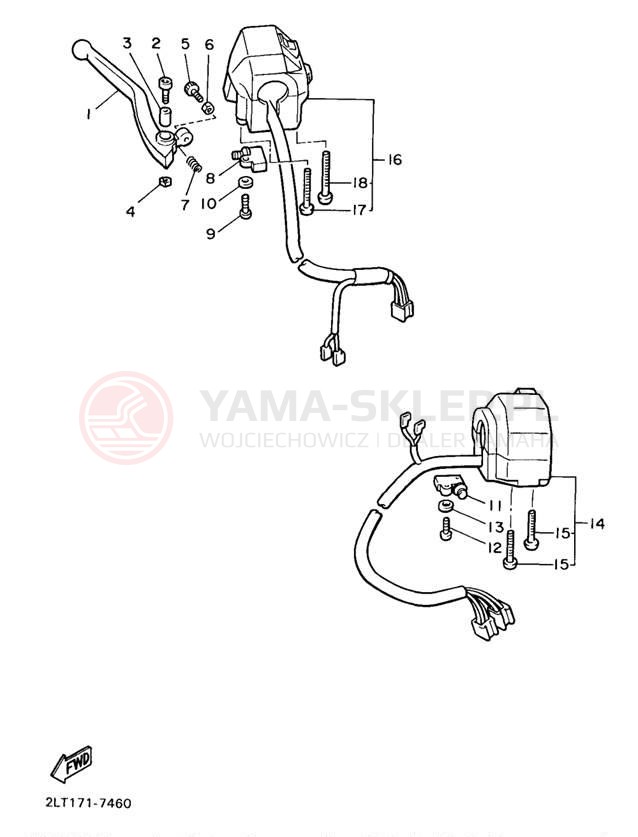 Schemat "Kierownica i osprzęt" do Yamaha V-MAX 1200 VMX12KC/VMX12K