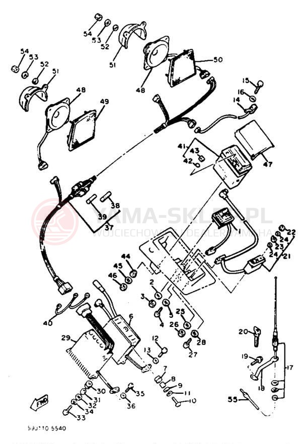 Schemat "Wyposażenie audio" do Yamaha XVZ12DN