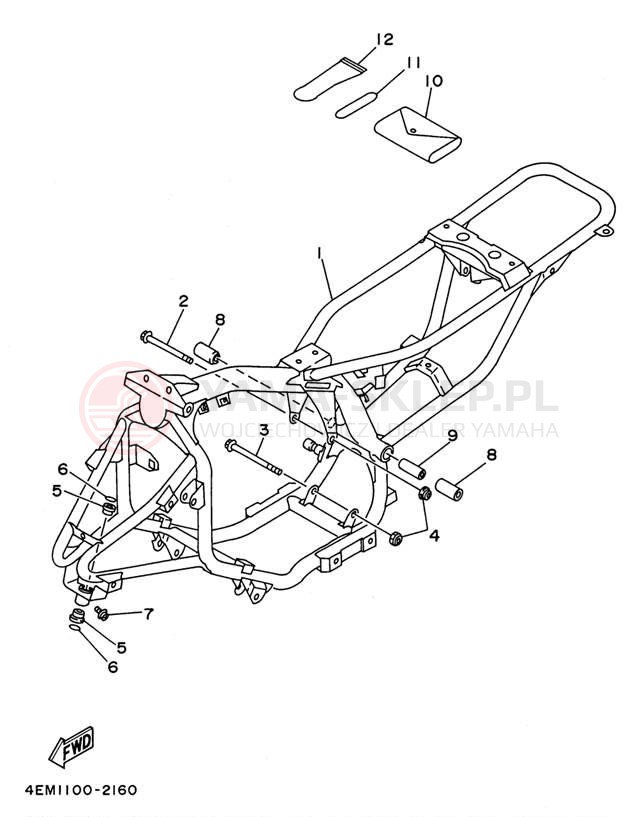 Schemat "rama" do Yamaha BADGER YFM80H