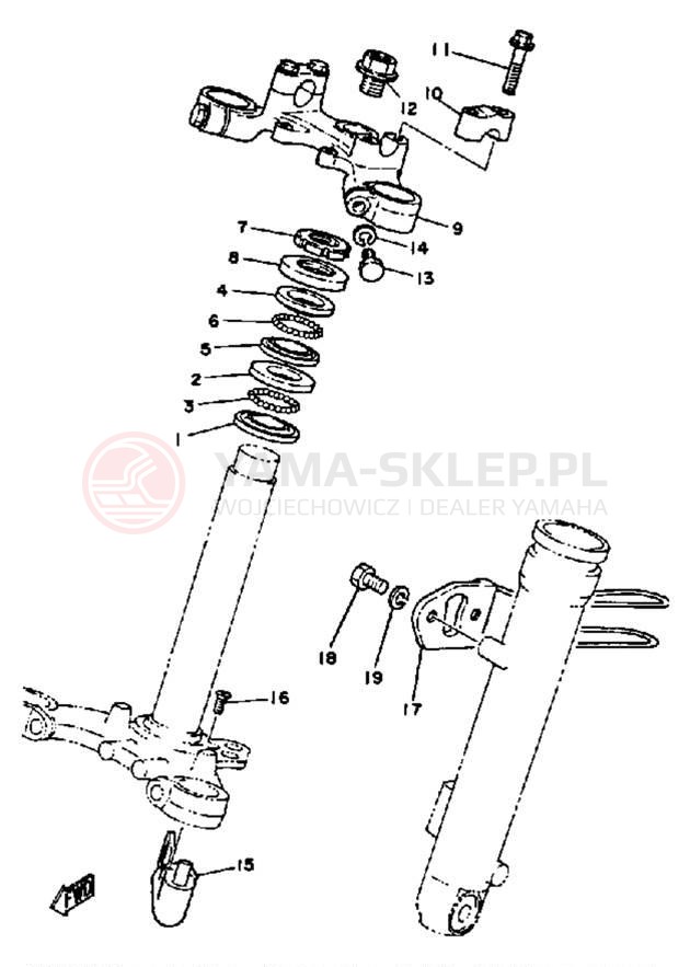 Schemat "Półki zawieszenia" do Yamaha DT100J