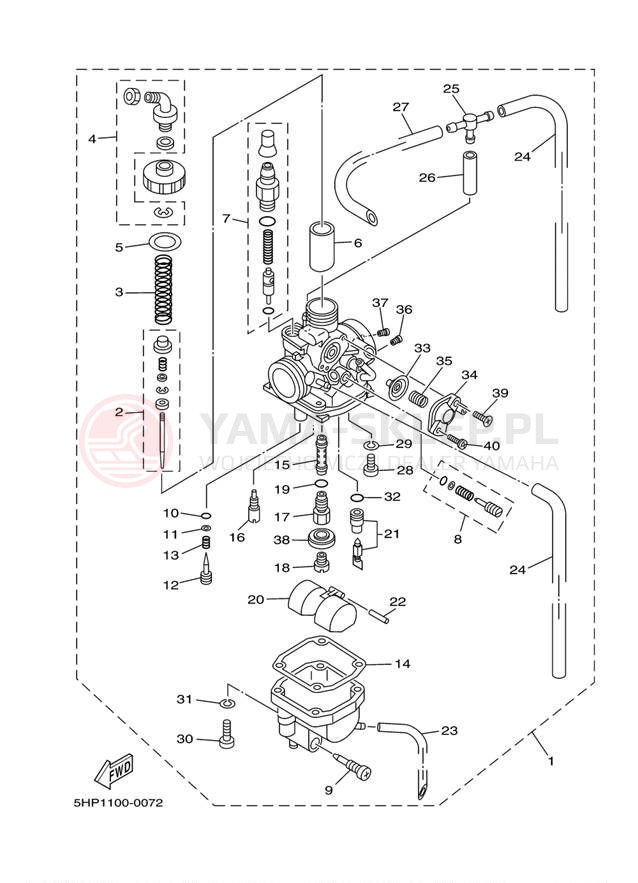 Schemat "Gaźnik" do Yamaha TT-R125LE TTR125LEW/TTR125EW