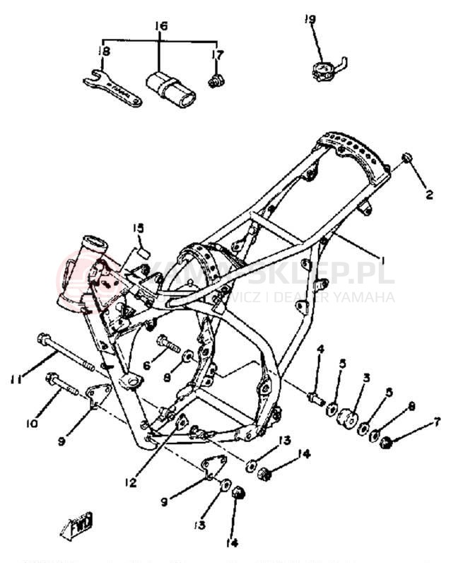 Schemat "Rama " do Yamaha YZ125G