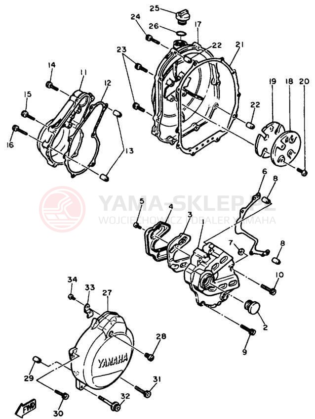 Schemat "Pokrywa silnika" do Yamaha FZR600RKC/FZR600RK