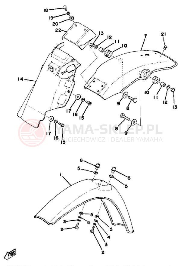 Schemat "błotnik" do Yamaha DT175C