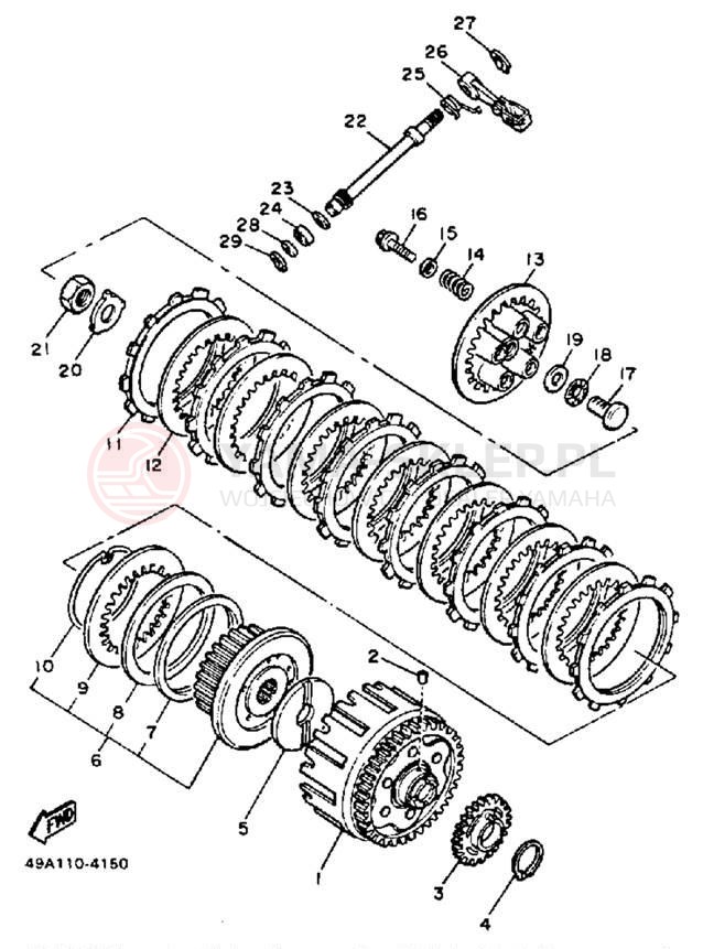 Schemat "sprzęgło" do Yamaha RADIAN YX600S/YX600SC