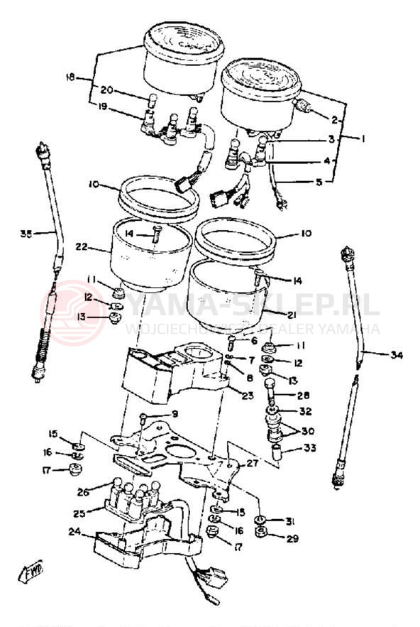 Schemat "Przędkościomierz" do Yamaha XS850G