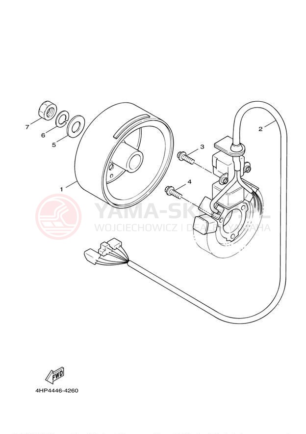 Schemat "prądnica" do Yamaha VINO 125 YJ125W