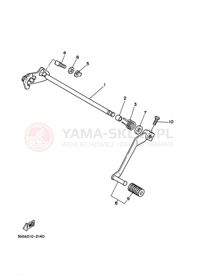 Schemat "Dźwignia zmiany biegów, wałek" do Yamaha BANSHEE SE YFZ350SET