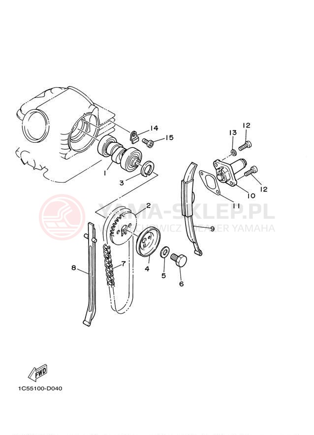 Schemat "Rozrząd - łańcuszek" do Yamaha GRIZZLY 125 YFM125GW