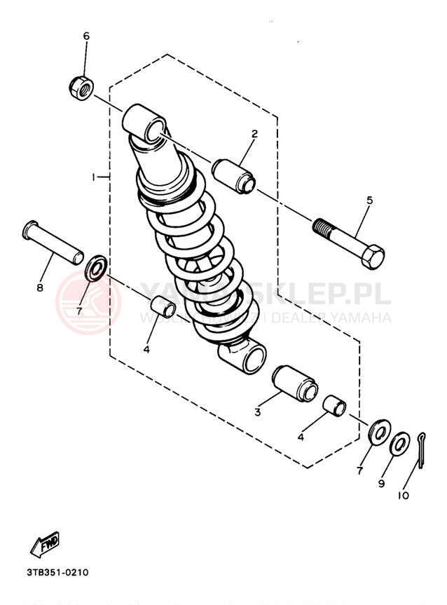 Schemat "zawieszenie tył" do Yamaha XT600ED/XT600EDC