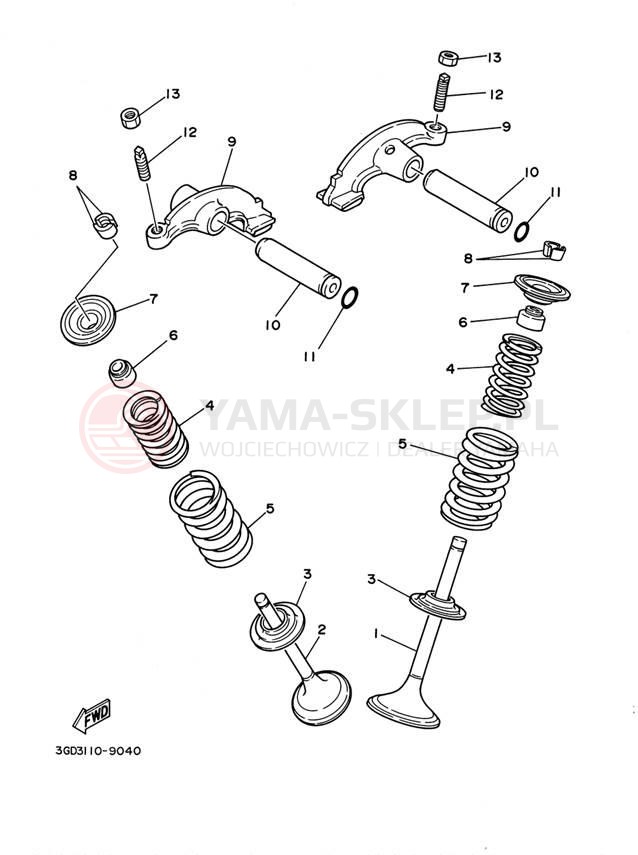 Schemat "zawory" do Yamaha WARRIOR YFM350XP/YFM350XPC