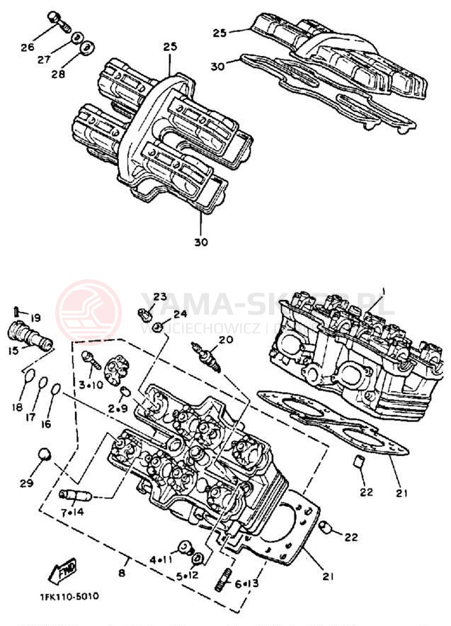 Schemat "głowica" do Yamaha V-MAX 1200 VMX12SC/VMX12S