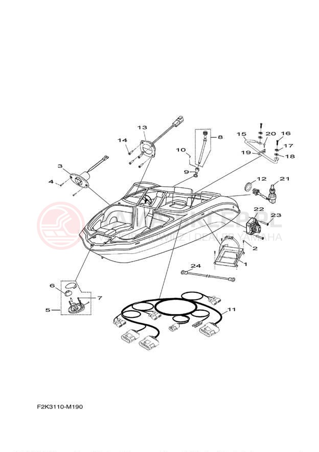 Schemat "układ elektryczny" do Yamaha AR210 LAT1100AM