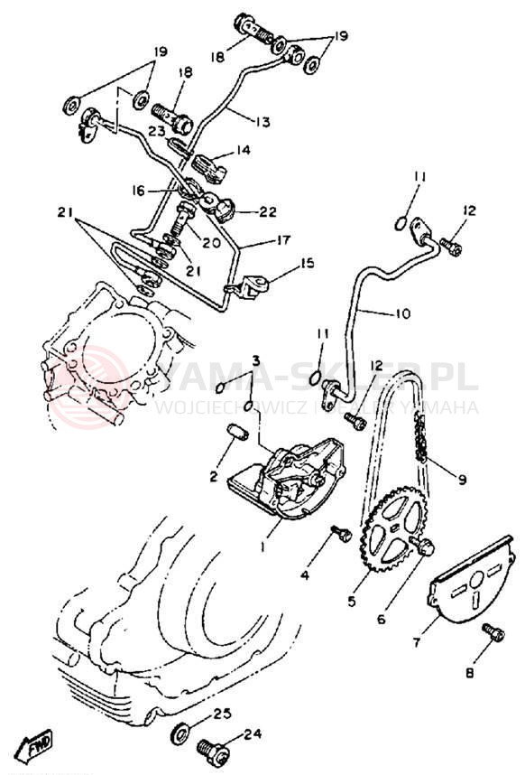 Schemat "Pompa olejowa" do Yamaha VIRAGO 1100 XV1100E/XV1100EC