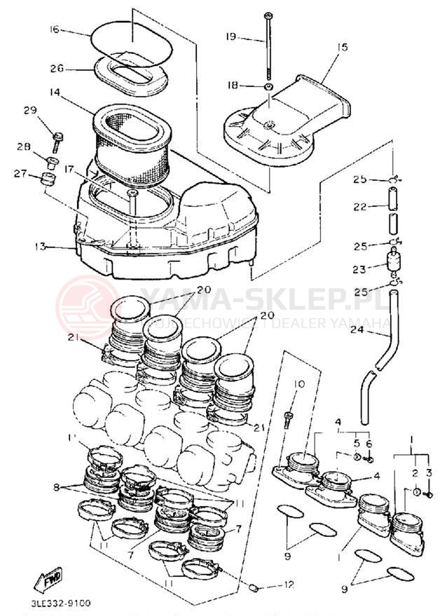 Schemat "Filtr powietrza" do Yamaha FZR1000EC/FZR1000E