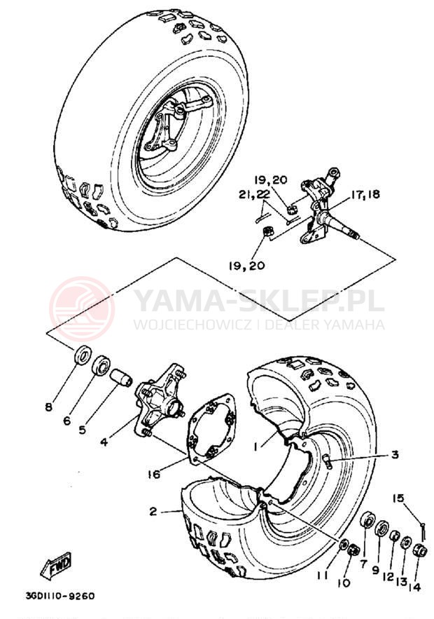 Schemat "Koło przód" do Yamaha WARRIOR YFM350XW