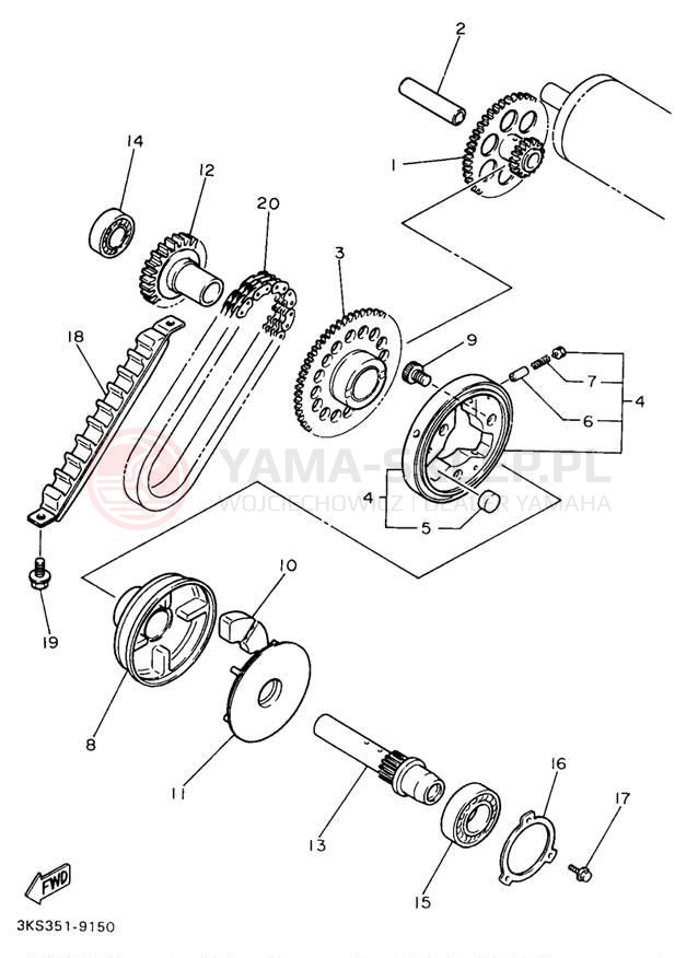 Schemat "rozrusznik" do Yamaha YZF750RKC/YZF750RK