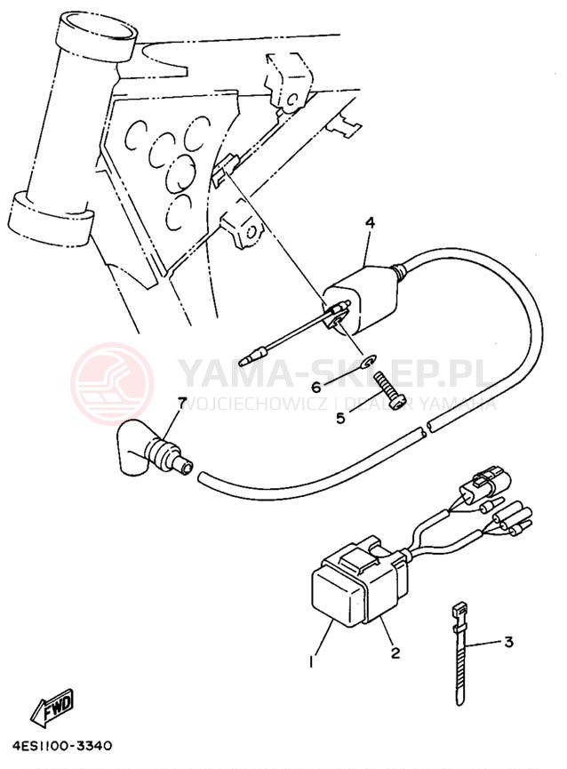 Schemat "układ elektryczny" do Yamaha YZ80G1