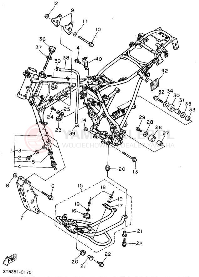 Schemat "rama" do Yamaha XT600EF/XT600EFC