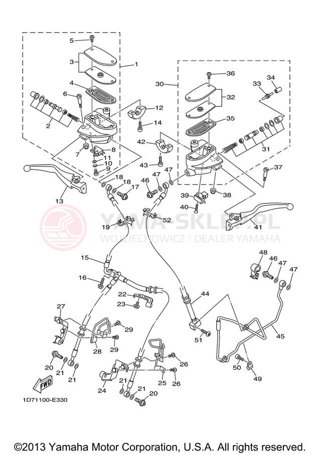 Schemat "Pompa hamulcowa przednia" do Yamaha STRATOLINER XV19CTV/XV19CTVC
