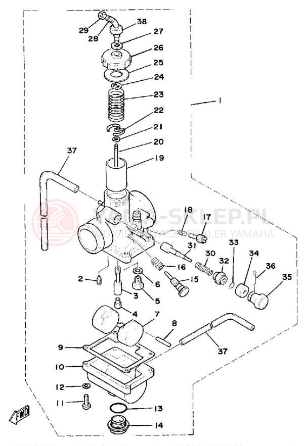 Schemat "Gaźnik" do Yamaha MX175H